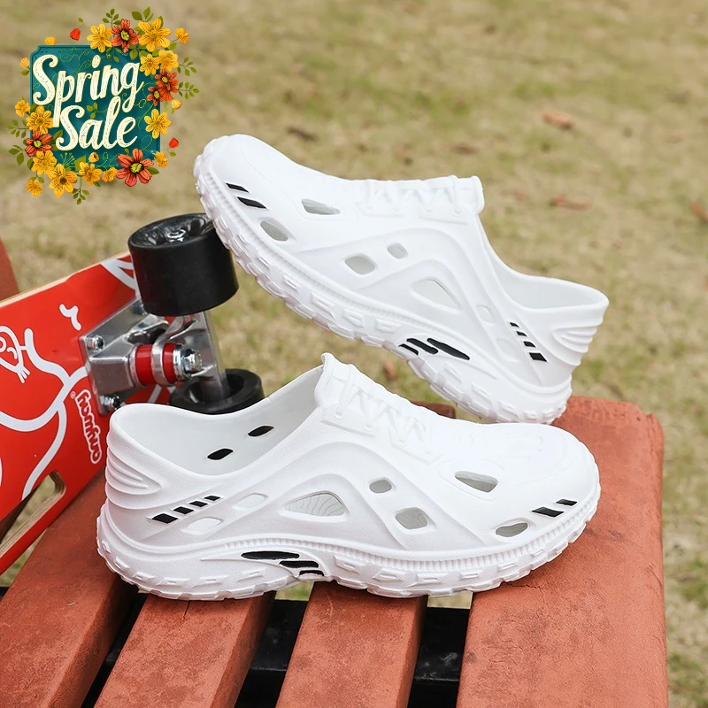 

Men's Summer Clogs for Outdoor Wear, Beach Shoes, Non-Slip, Odor-Resistant, Closed-Toe, Women's Sports Casual Driving Sandals