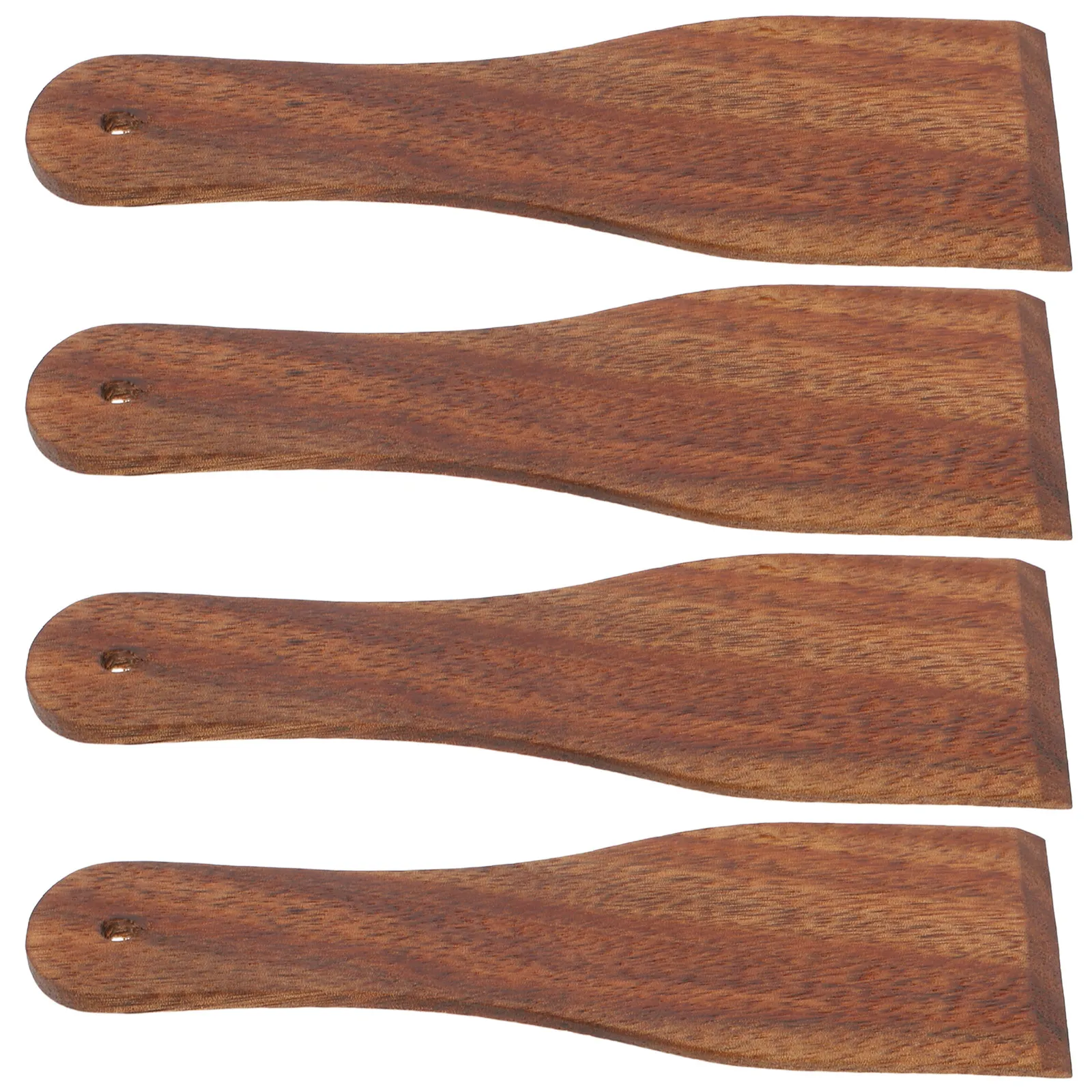 4Pcs Wood Spatula Set Lightweight Comfort Grip Cooking Spatulas for Home Restaurant Camping Baking Bbq Sauce Mixing Scraping