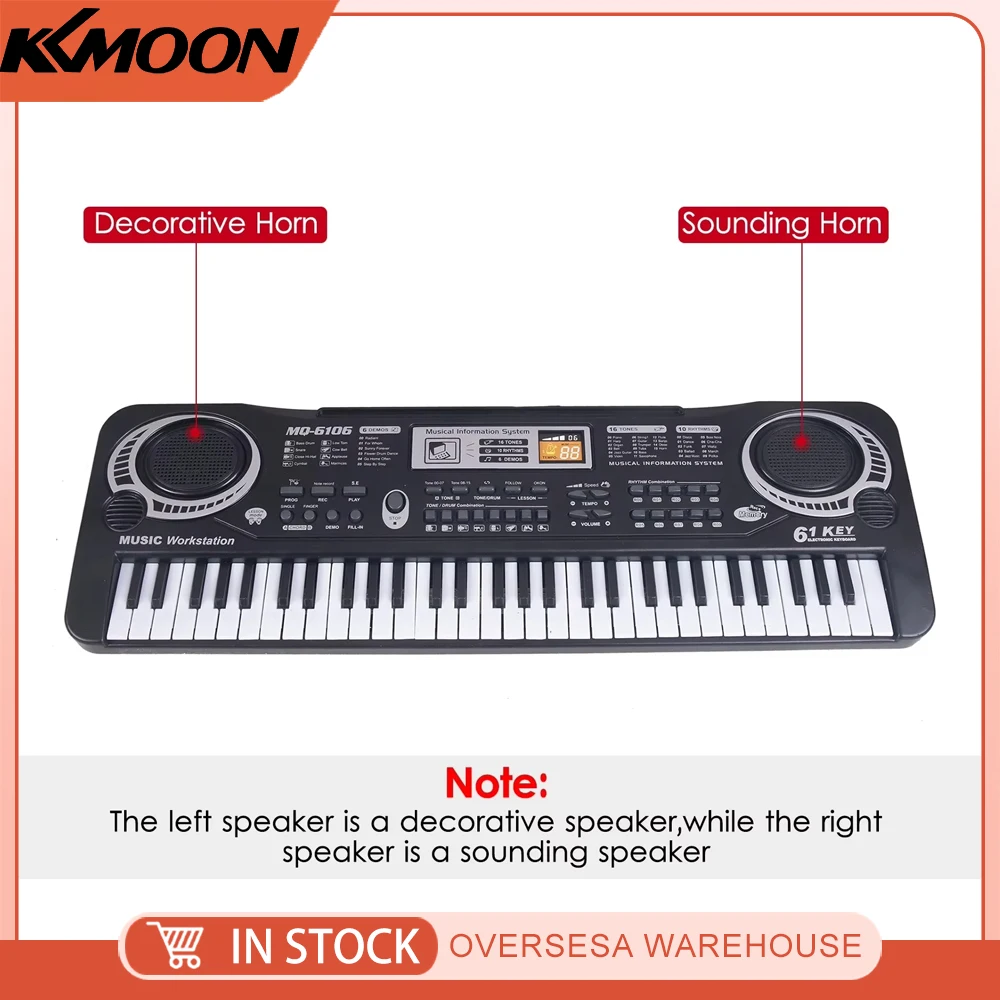 61 teclas negro música Digital teclado electrónico teclado Piano eléctrico regalo para niños instrumento Musical