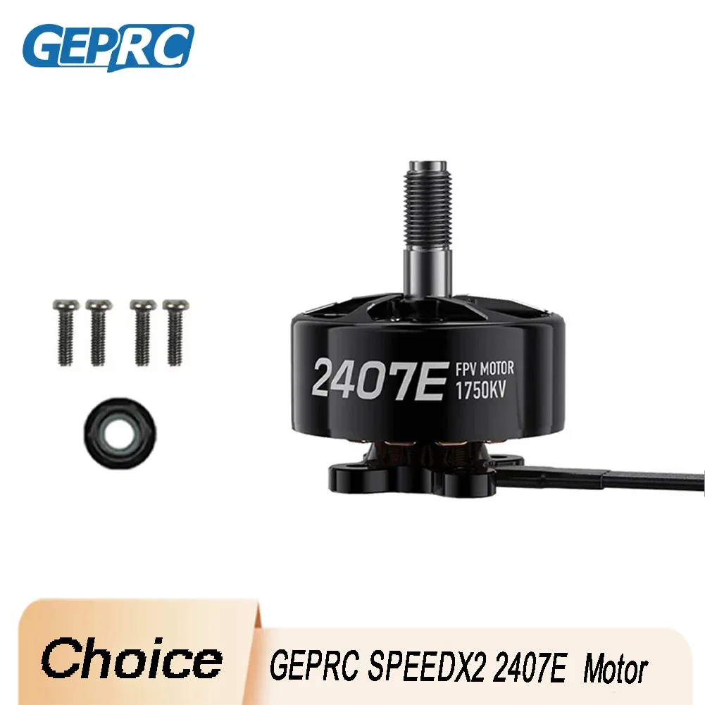 

Двигатель GEPRC SPEEDX2 2407E 1750KV для гоночных квадроциклов FPV 5–6 дюймов — 6S 60A ESC 972 Вт, крутящий момент, вал 5 мм
