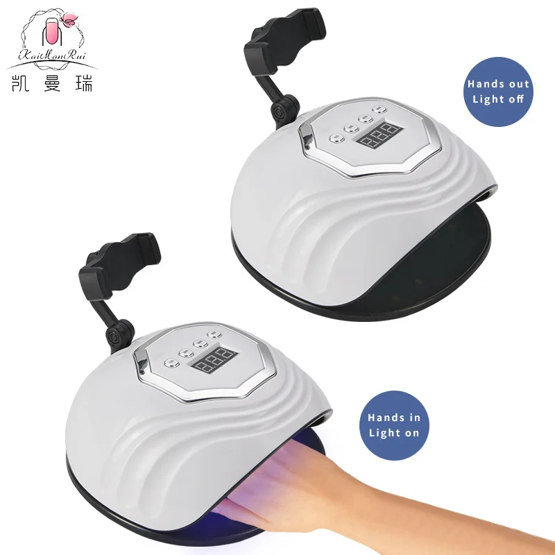Luce per fototerapia per unghie transfrontaliera di vendita calda 86W con supporto per telefono cellulare luce per unghie uvled doppia sorgente luminosa per cottura delle unghie