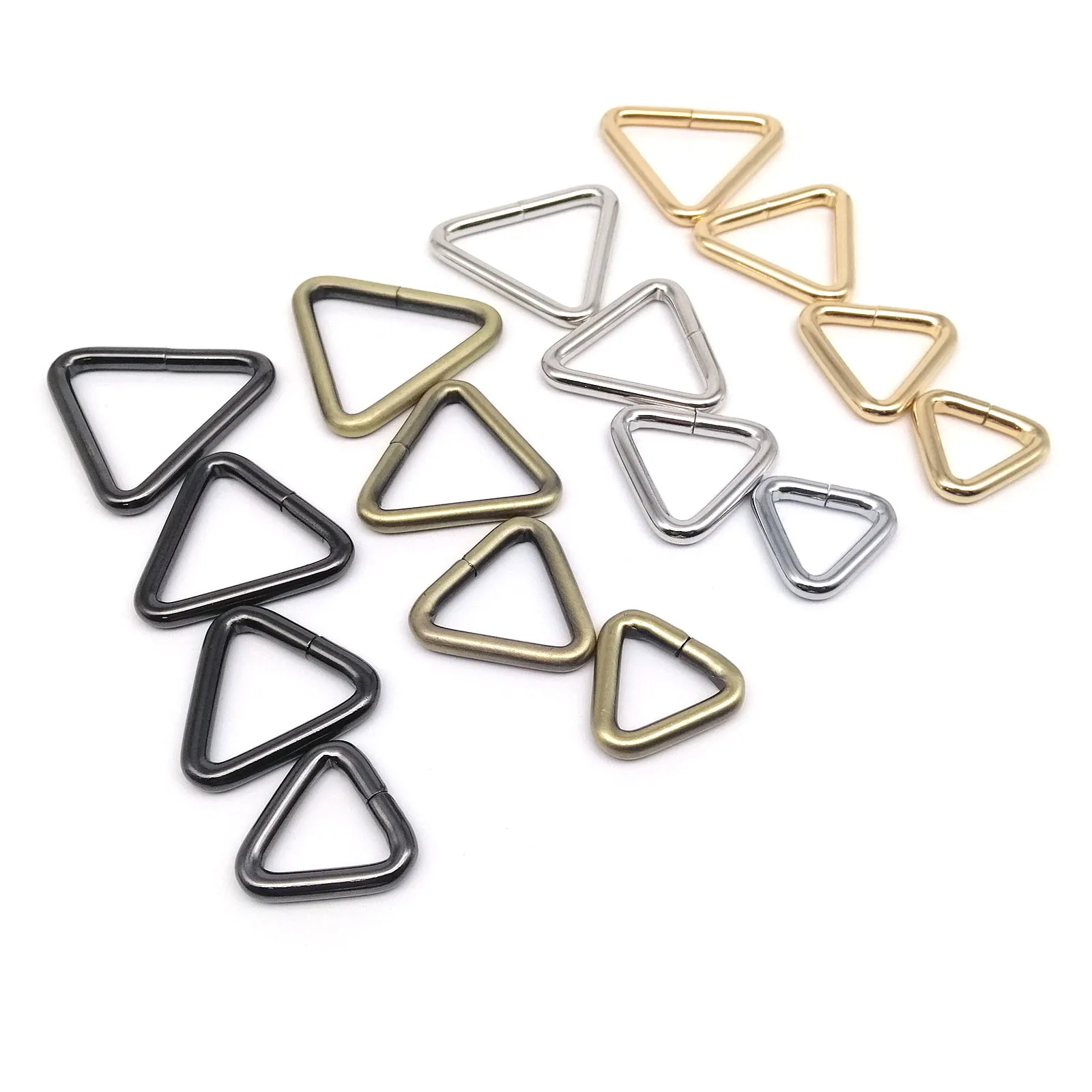 5pcs Iron High Quality 20mm 25mm 32mm 38mm Handbag Leather Bag Strap Belt Dog Collar Chain Web O Dee Triangle Ring Buckle Clasp