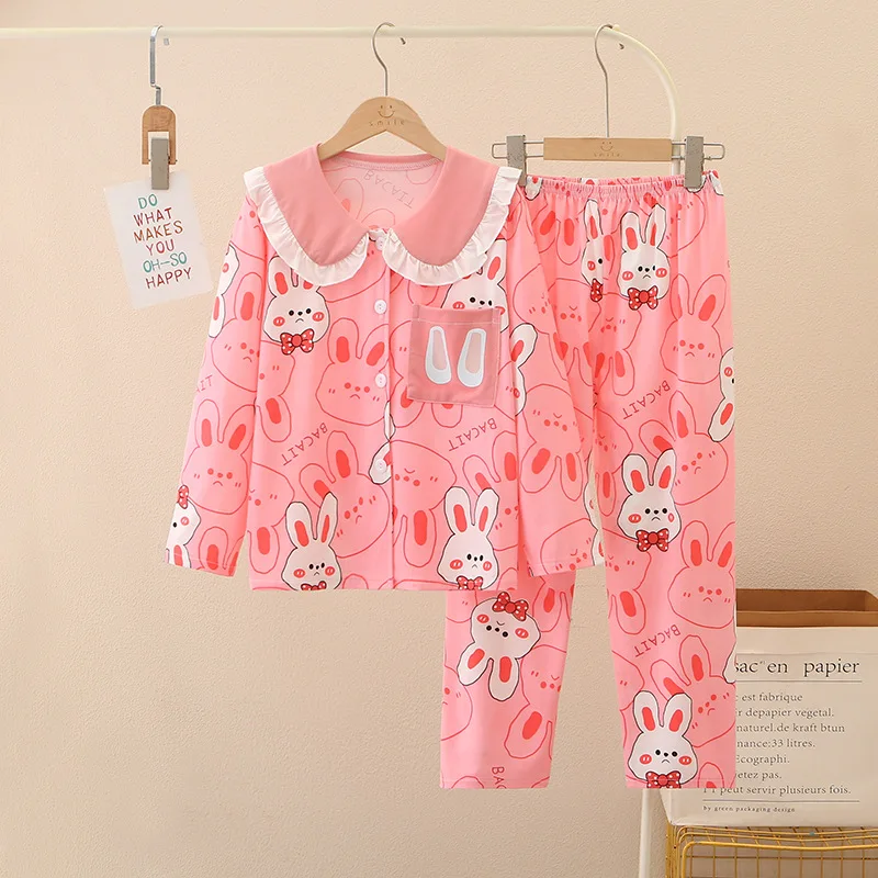 Kawaii Cartoon Anime Sanrio Cinnamoroll Children\'s Homewear Set Long Sleeve Cute My Melody Hello Kitty Kuromi Pajamas