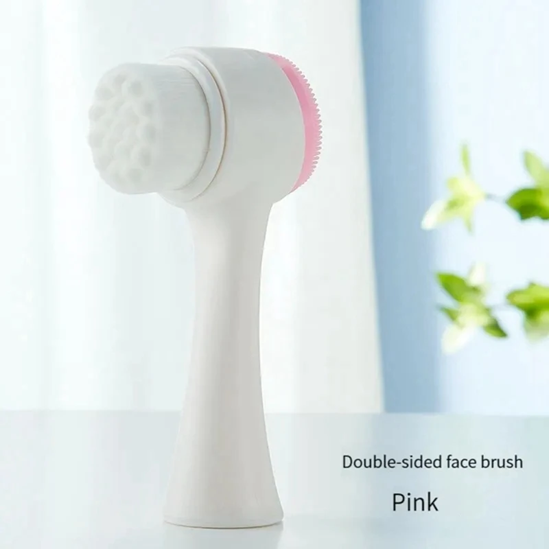 3D Double-Sided Facial Cleanser, Manual Massage Facial Brush, Soft Bristle Double-Sided Facial Cleanser