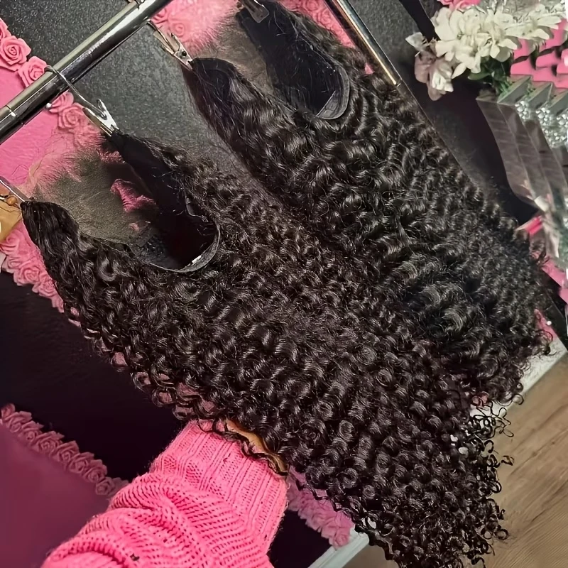 

Deep Curly 13x6 Lace Front Wigs 250% Bouncy Deep Curly Glueless Human Hair Wigs Brazilian Virgin Deep Wave Frontal Wigs Pre Plucked Pre Bleached Curly Glueless Wigs For Women