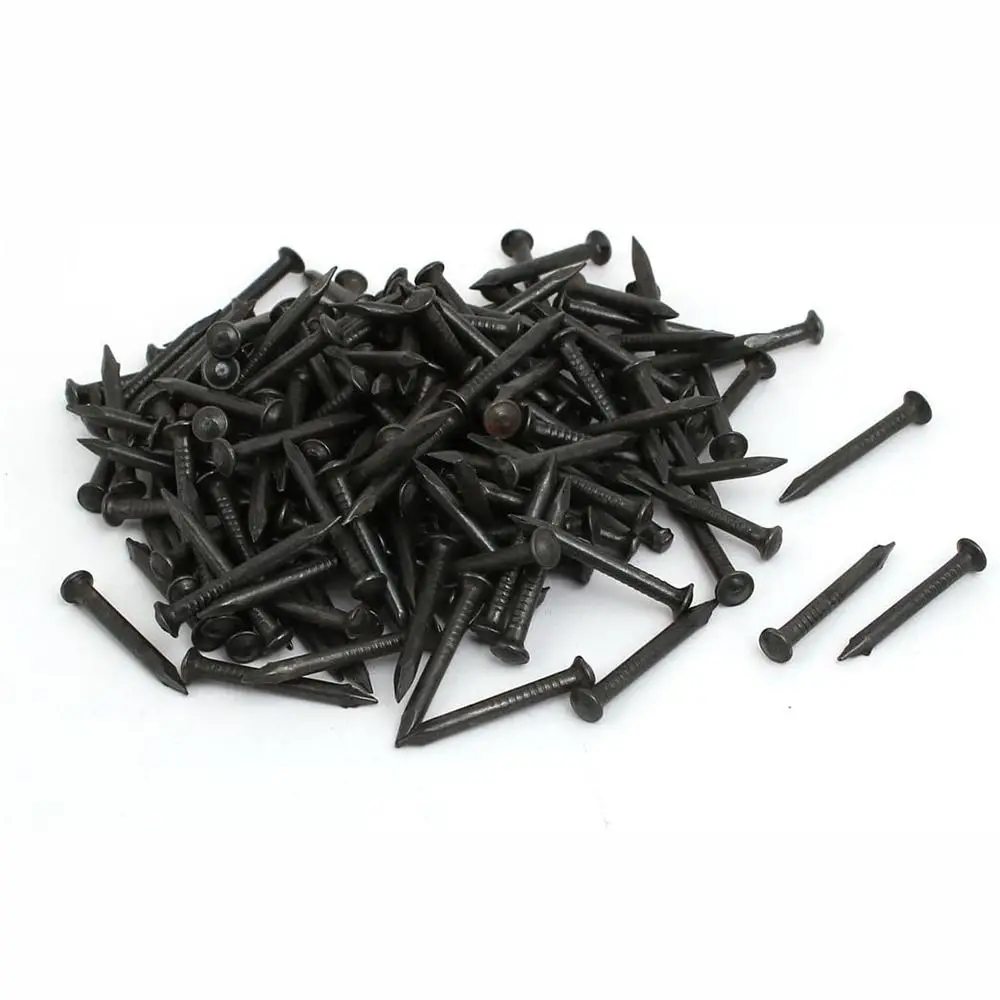 378Pcs 1-inch Length Hardware Nails DIY Black Point Tip Cement Steel Nails Wall Cement Nails Brick Concrete