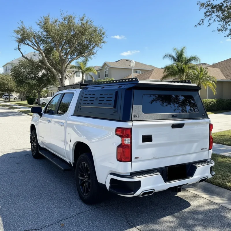 Waterproof Rustproof Aluminum Hardtop Canopy Topper Pickup Truck Bed Camping Cargo Storage Auto Exterior Accessories