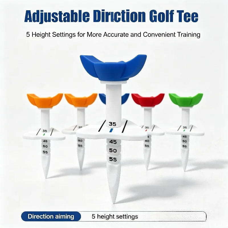 4Pcs Large Head Golf Tees 33-55mm Adjustable Height Golf Training Tee Outdoor Golf Practice Accessories