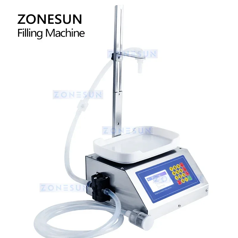 ZONESUN ZS-M1080S  5-1000g  Electric Small Liquid Weighing Filling Machine Water Juice Milk Plastic Bottle Quantitative Filler