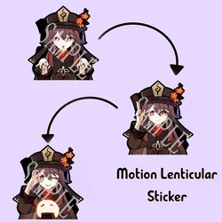 Genshin Impact Hu Tao Motion Stickers Peeker Sticker Waterproof Decals for Cars,Laptop,Suitcase,Refrigerator,Etc Creative Gift