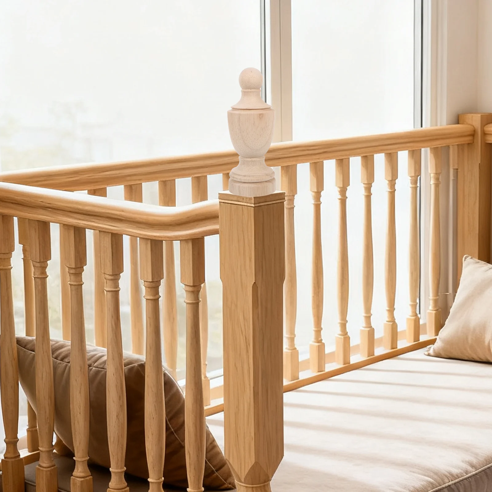 

Wood Carved Pillar Decoration Decorative Wooden Sculpture for Home and Office Interior Feng Shui Classic Art Ornament