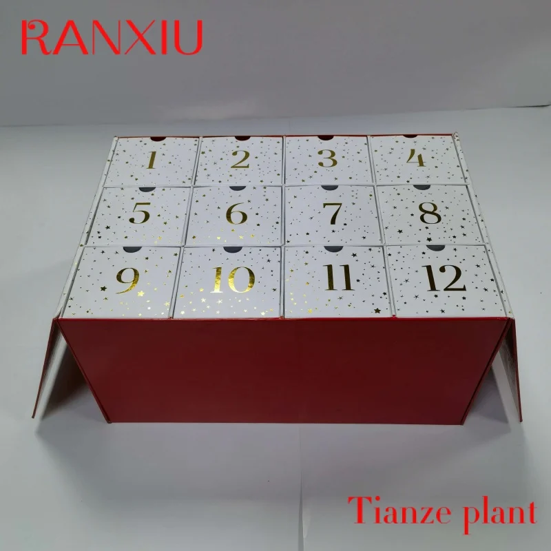 Custom 2021 New custom advent calendar box cosmetic display box for perfume