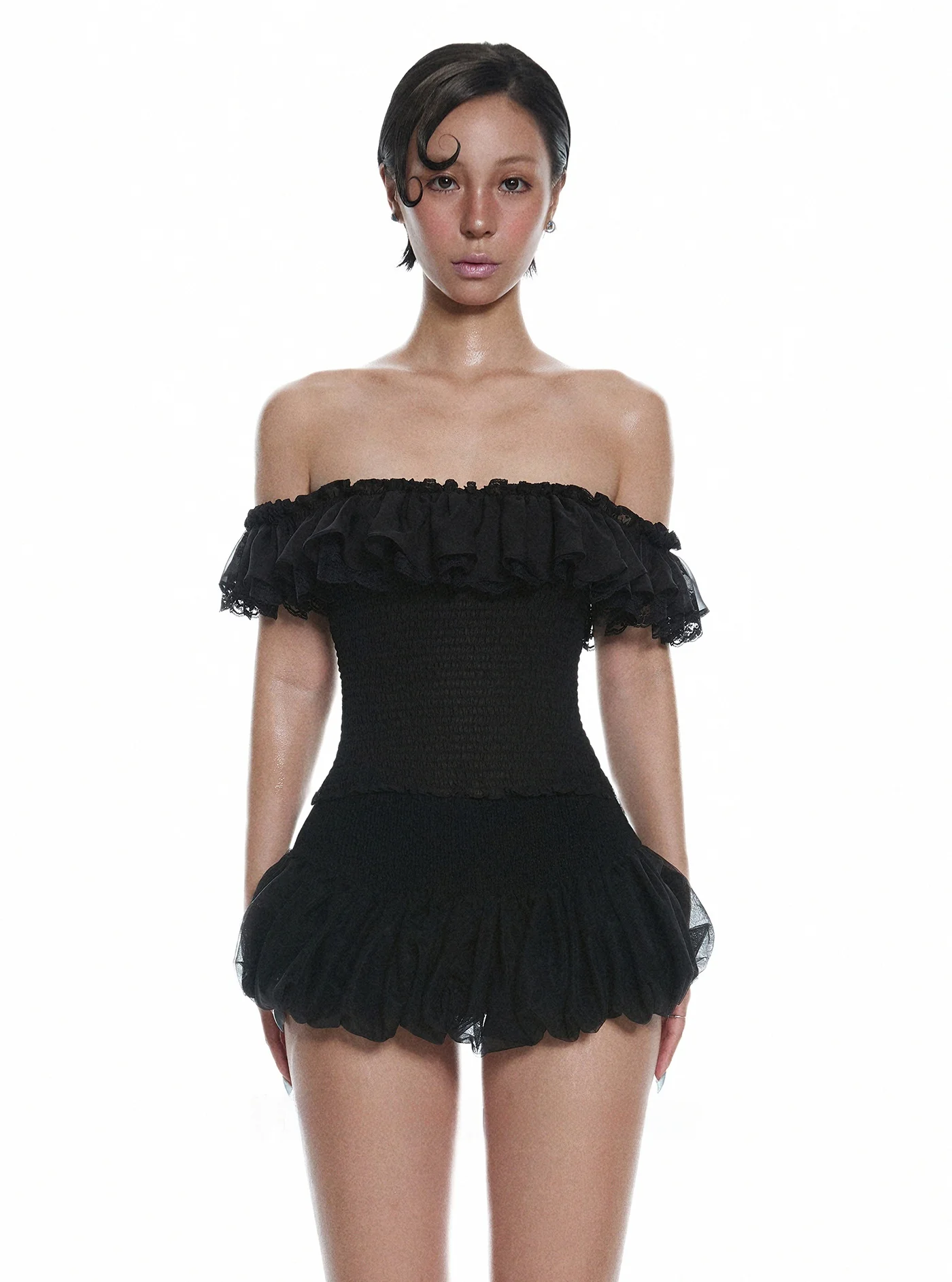 

Комплект с плиссированной юбкой Bla-oulder и модным топом Lotus Le's для подростков и женщин, летний наряд из полиэфирного волокна