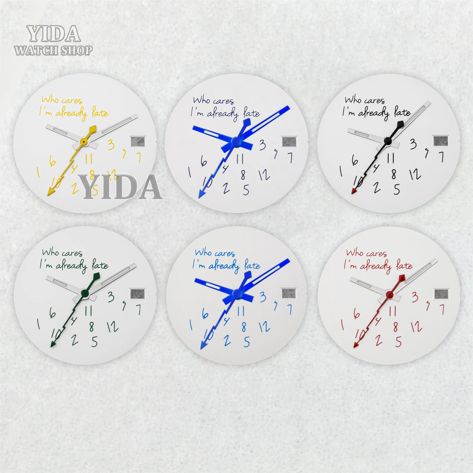 Mod 28.5mm Watch Dial Hands Set Green Luminous Pointers  Fits NH35/4R36 Movement Who Cares Lt's Already Late Accessories Parts