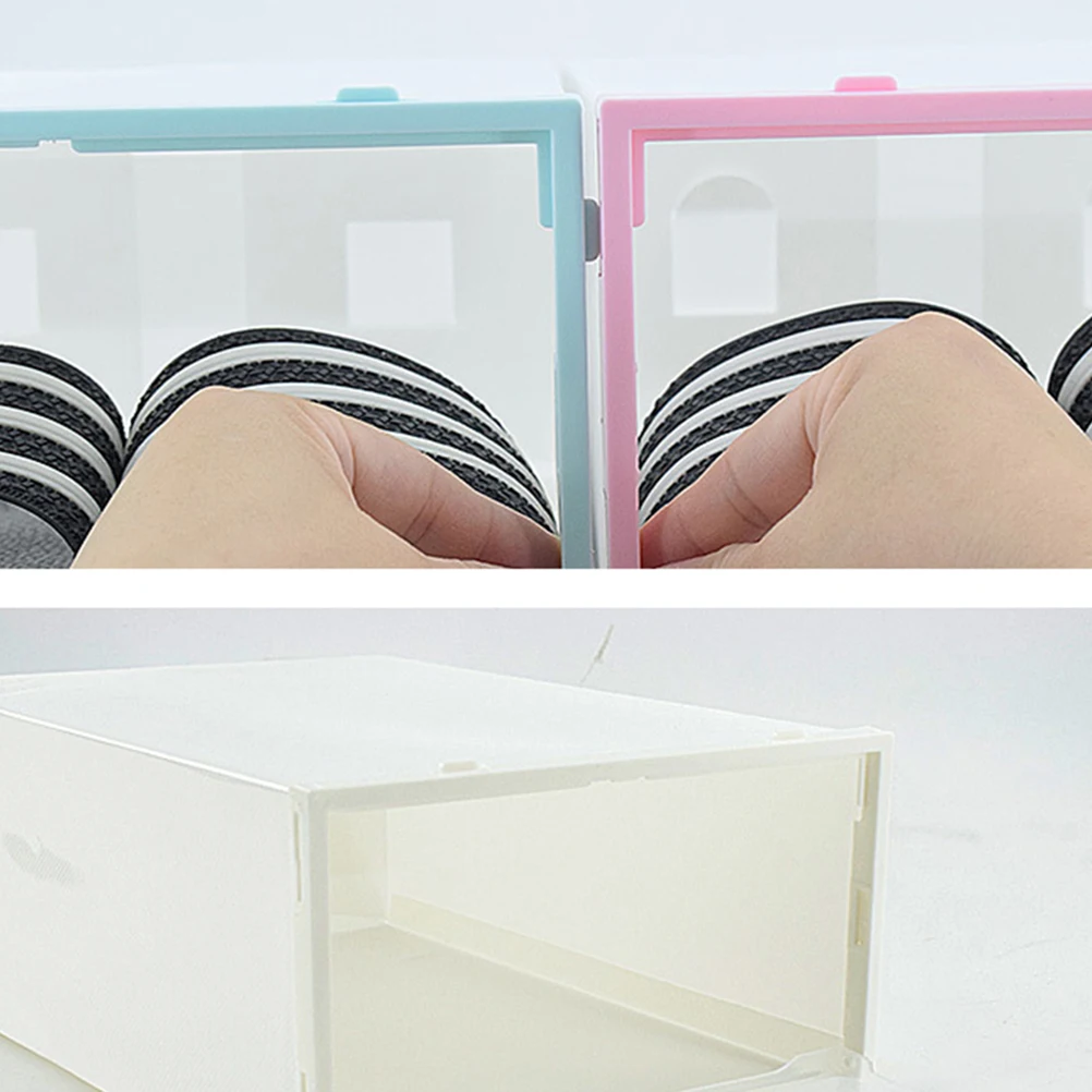 

6 PCS Drawer Thickened Transparent Shoe Box Men and Women Case Clear Containers Boxes Stackable Organizer