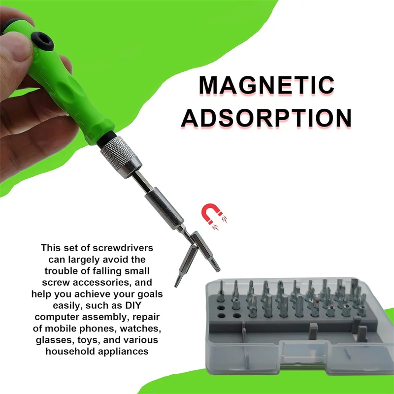 32 In 1 Small Screwdriver Set Mini Magnetic Screwdriver Set Contains 30 Bits Precision Repair Tool Kit Set Screwdriver Tool Set