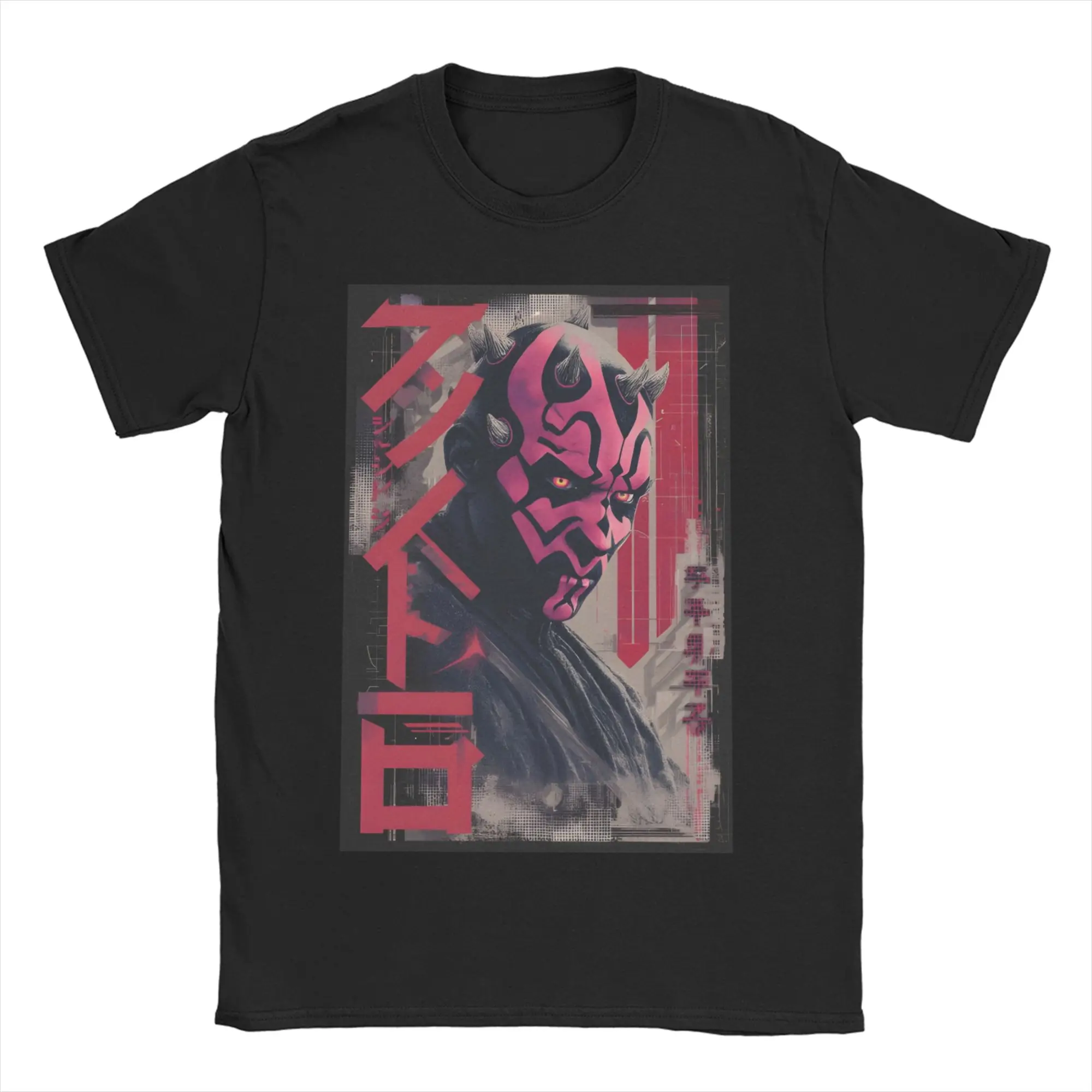 Darth Maul Sith Lord Kanji T Shirt Men Women Pure Cotton Casual T-Shirt Crew Neck Tees Short Sleeve Tops Plus Size