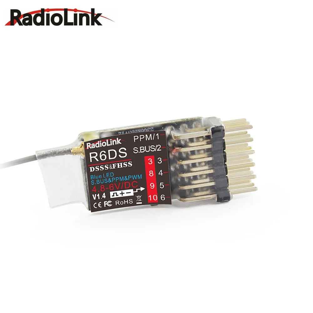 Radiolink R6DS 2.4G 6/10 Channels RC Transmitter Receiver SBUS/PWM/PPM for Racing Drones Quad Airplane