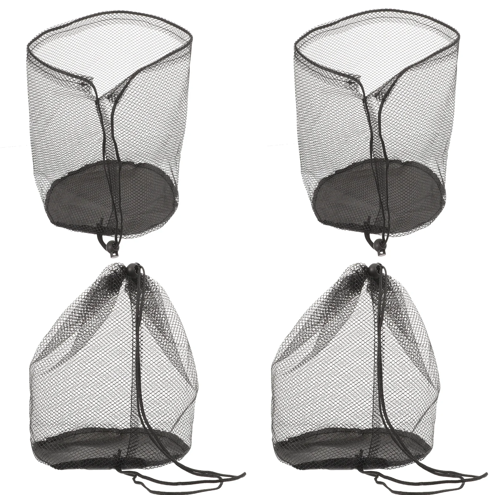 4 Pcs Logo Dish Net Bag Mesh Cone Bags with Drawstring Tote Daily Use Carrier Sports Storage Equipment Small
