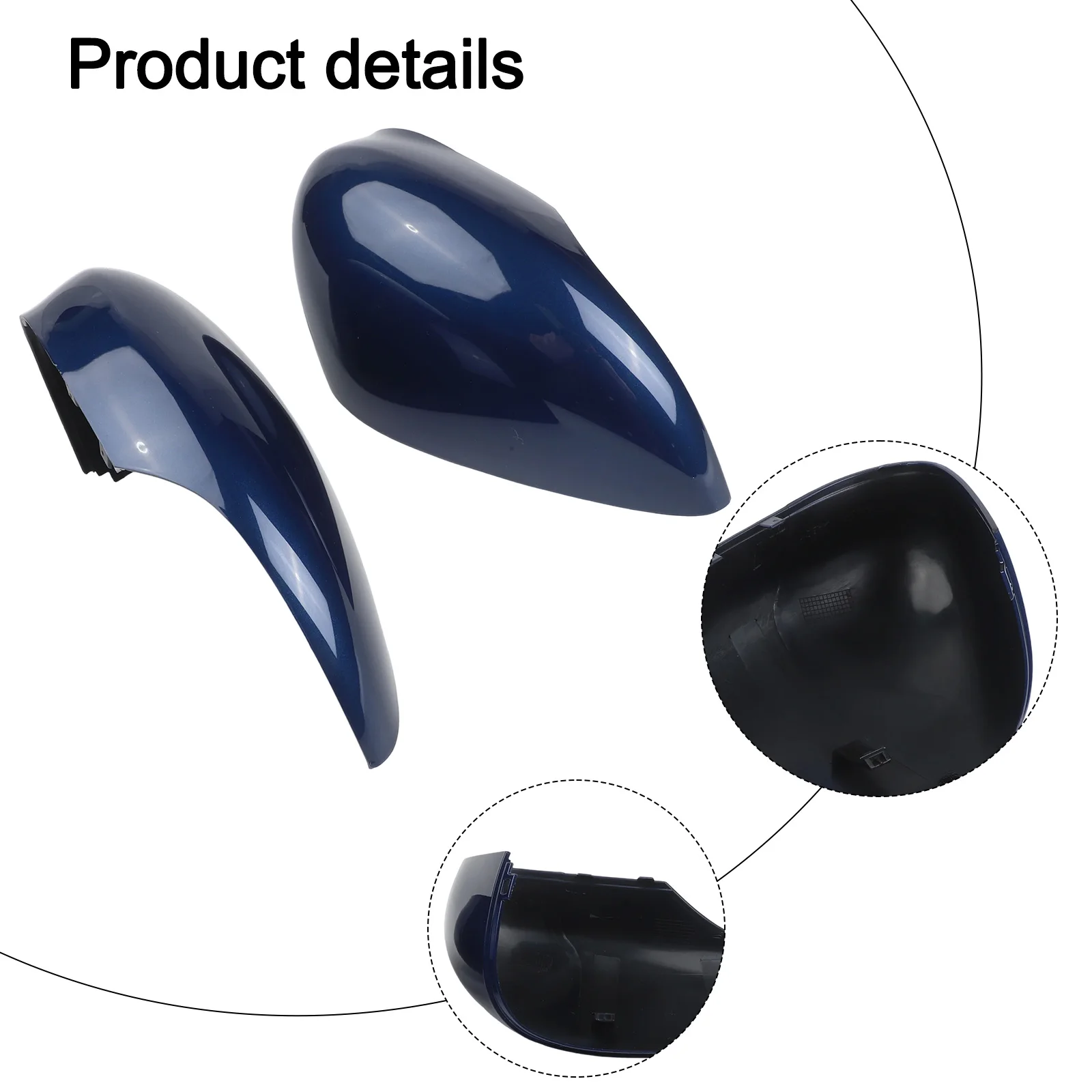 2P Replacement Car Side Wing Mirror Cap Covers for Ford for fiesta MK7 2008 2017 Set for Left and Right Side Mirror Shells