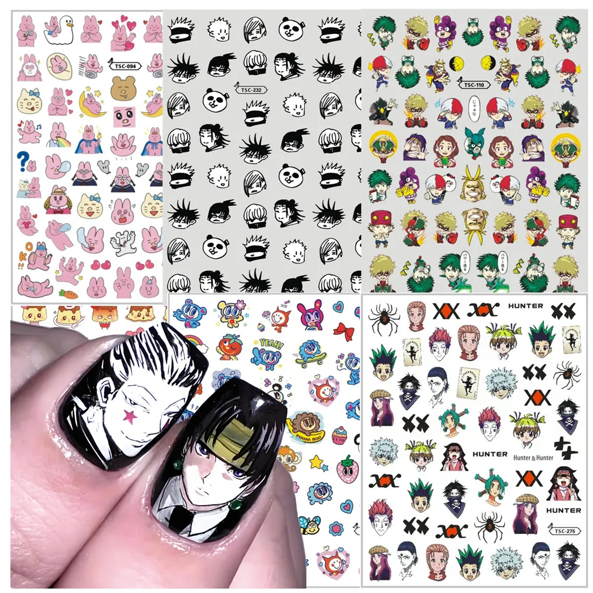 

TSC-290 ハンター×ハンター,HUNTER×HUNTER,GON·FREECSS, Anime 3d Nail Art Stickers Nail Stickers