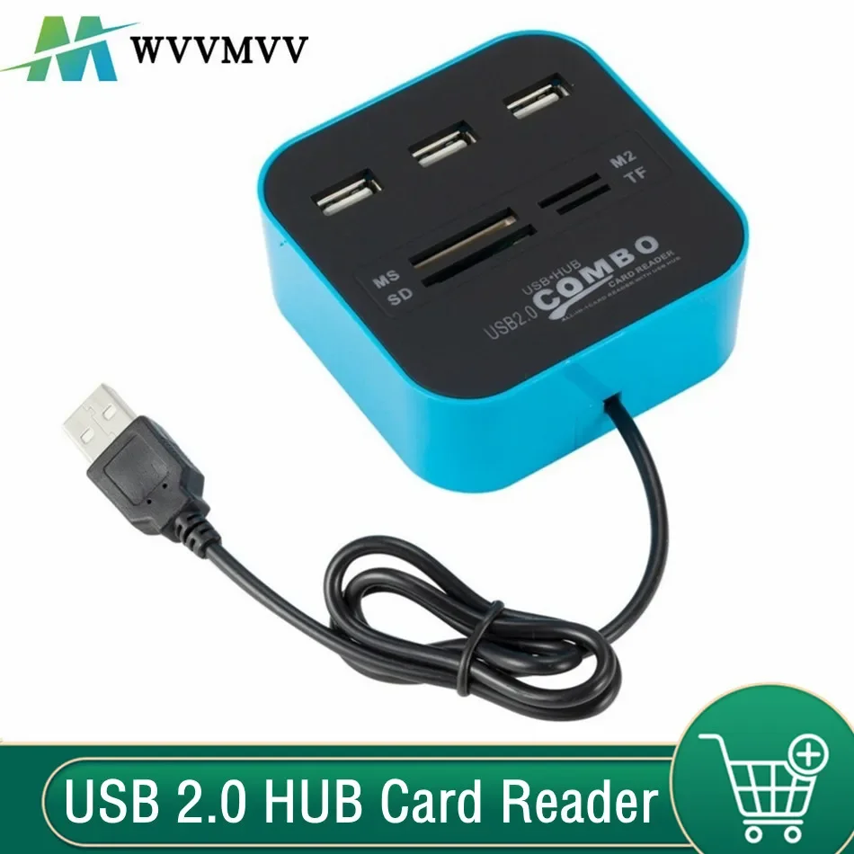 

3 Ports USB 2.0 Hub Combo USB Micro Card Reader SD/TF USB Splitter Hub Combo All in One for Laptop Computer Accessories