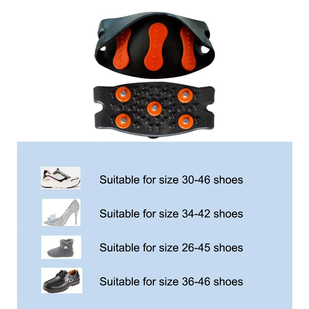 미끄럼 방지 등반 크램폰 그립, 남녀공용 겨울 스포츠 신발 부츠 커버, 야외 체인 신발 스파이크, 5 스터드 스노우 아이스 클로, 1-3 쌍