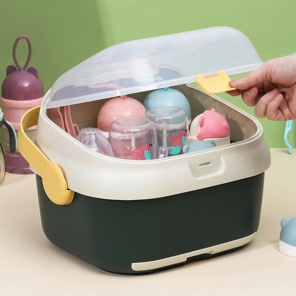 

Baby Bottle Storage Box Sealed Holder Multifunctional Drying Case Cup Rack Portable Organizer Container PP Dustproof Practical