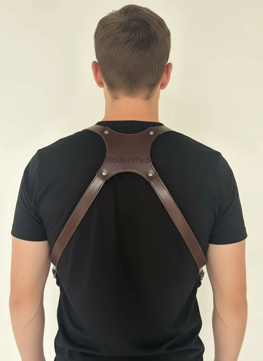 Tactical Shoulder Holster PU Leather Concealed Carry Pistol Holster with Magazine Pouch for Airsoft Hunting Outdoor Cosplay Prop 2