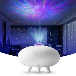 UFO Starry Sky Lamp RGB Spaceship Projection Lamp LED Aurora Galaxy Star Lamp Bedroom Projection Flying Saucer Projection Lamp