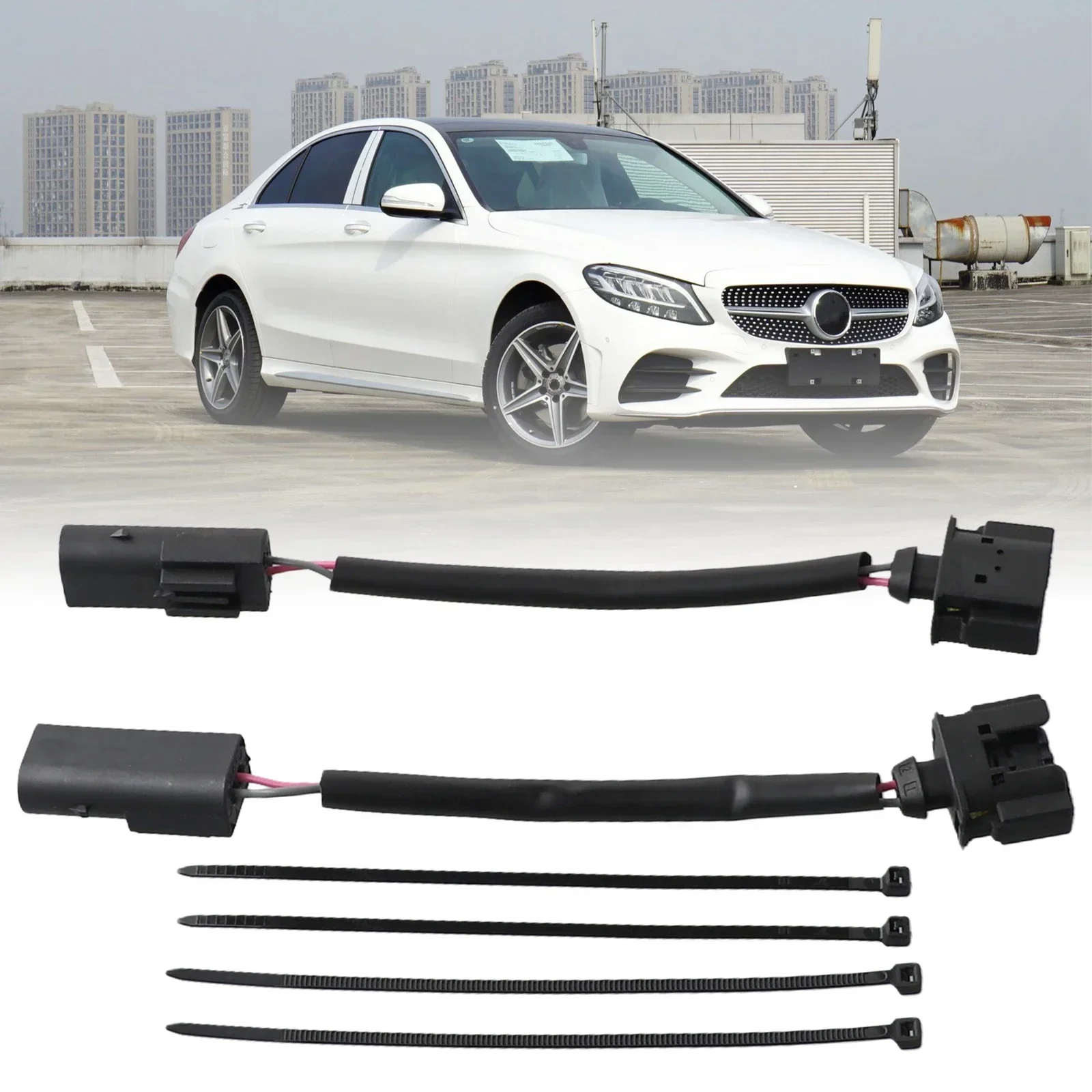 2Pcs Camshaft Magnet Wiring Harness Cable Plug For Mercedes-Benz W203 W204 C-Class C209 A209 CLK W211 E-Class Plastic Black