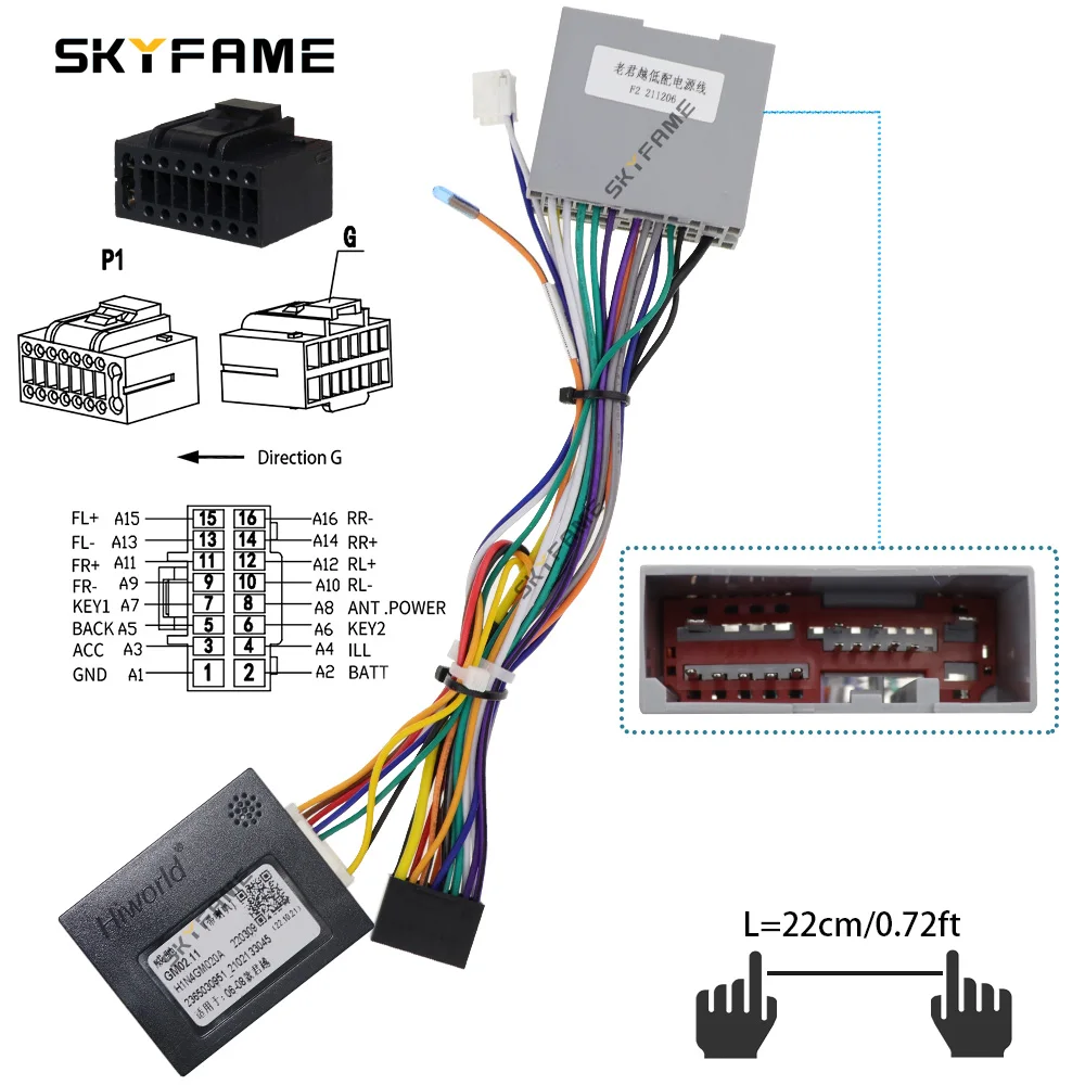 

SKYFAME 16-контактный автомобильный жгут проводов адаптер Canbus Box декодер Android радио кабель питания для Buick Lacrosse