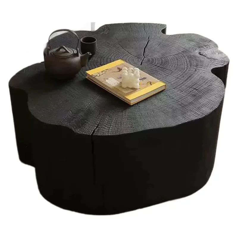 

Log making Dun coffee table B & B round four-leaf clover irregular creativity