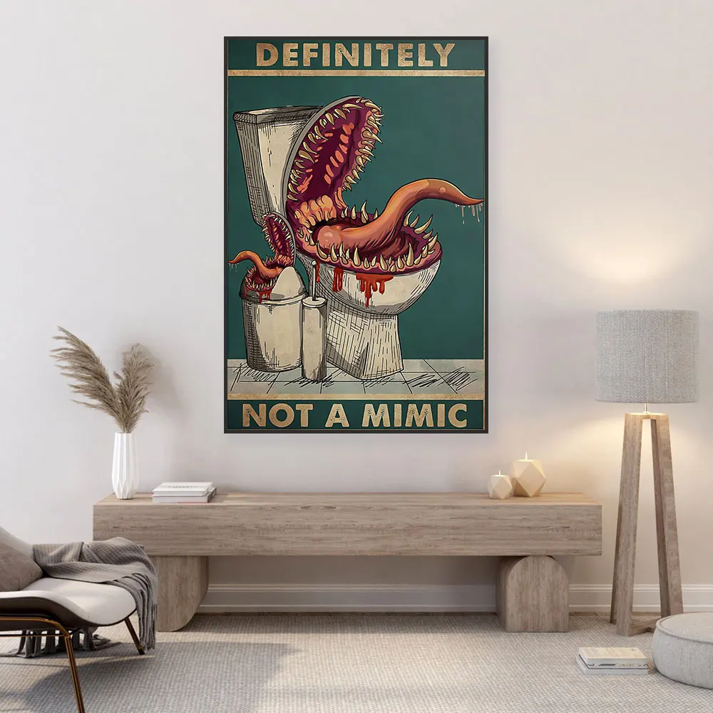 Vintage Definitely Not A Mimic Wall Art Canvas Painting Poster Wall Picture For Home Livingroom Bathroom Office Decor Gifts