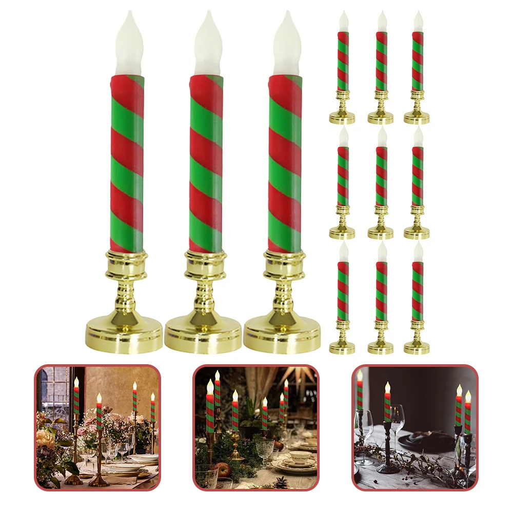 12 Uds C les luces LED sin llama C eléctricas C les operadas decoración de fiesta de Navidad suministros para el hogar