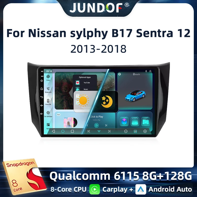 

Android 13 Carplay Auto IPS Screen Car Radio Multimedia Player For Nissan Sylphy B17 Sentra 13 2012 - 2018 2din Autoradio Stereo