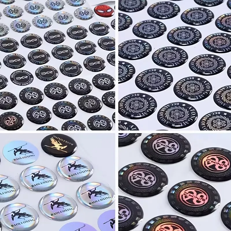 50/100PCS Customized Round 3D Dome Resin Adhesive Sticker - Waterproof Epoxy Resin Printed Shop Name Label