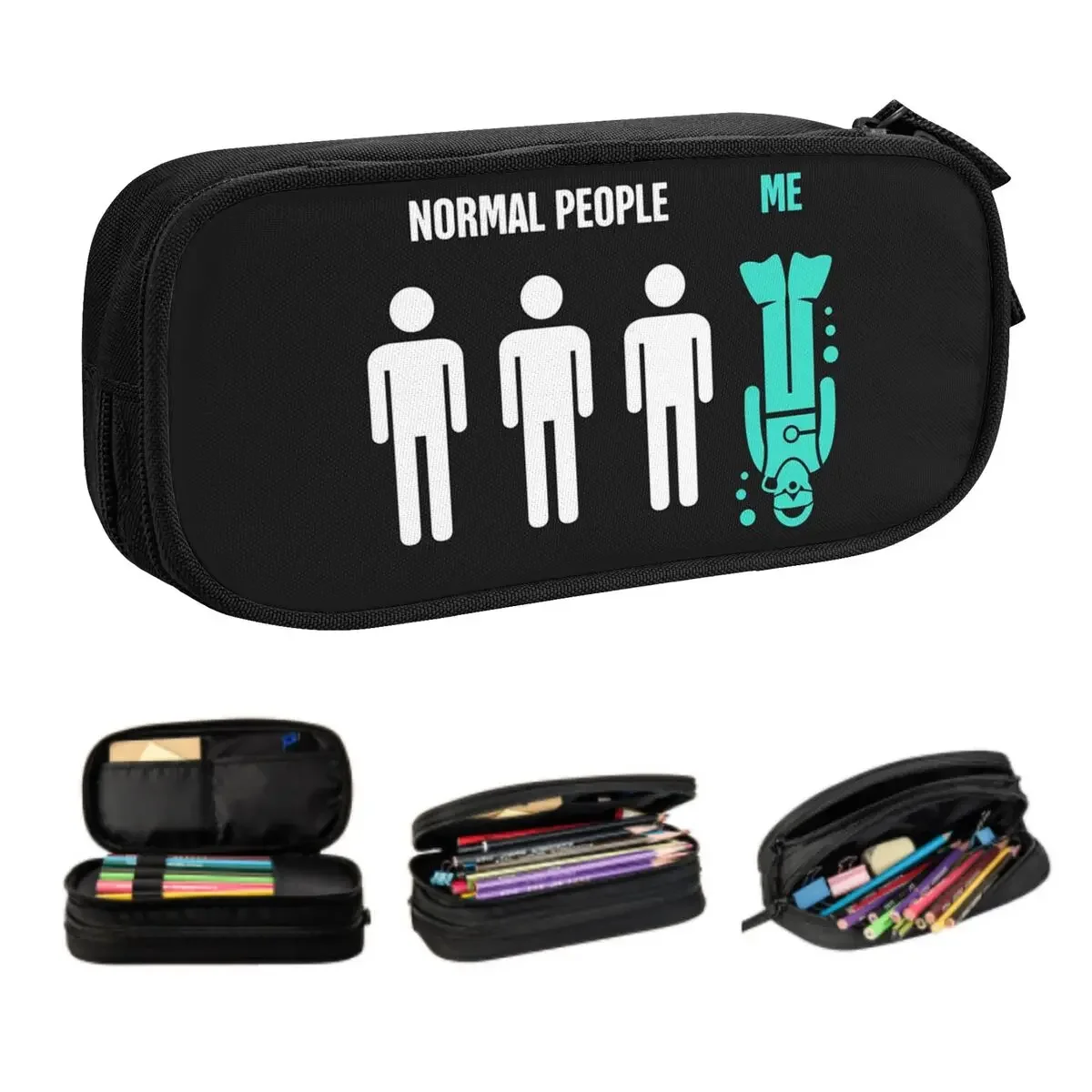 

Custom Normal People Scuba Pencil Cases for Girl Boy Big Capacity Dive Divers Pen Box Bag School Accessories