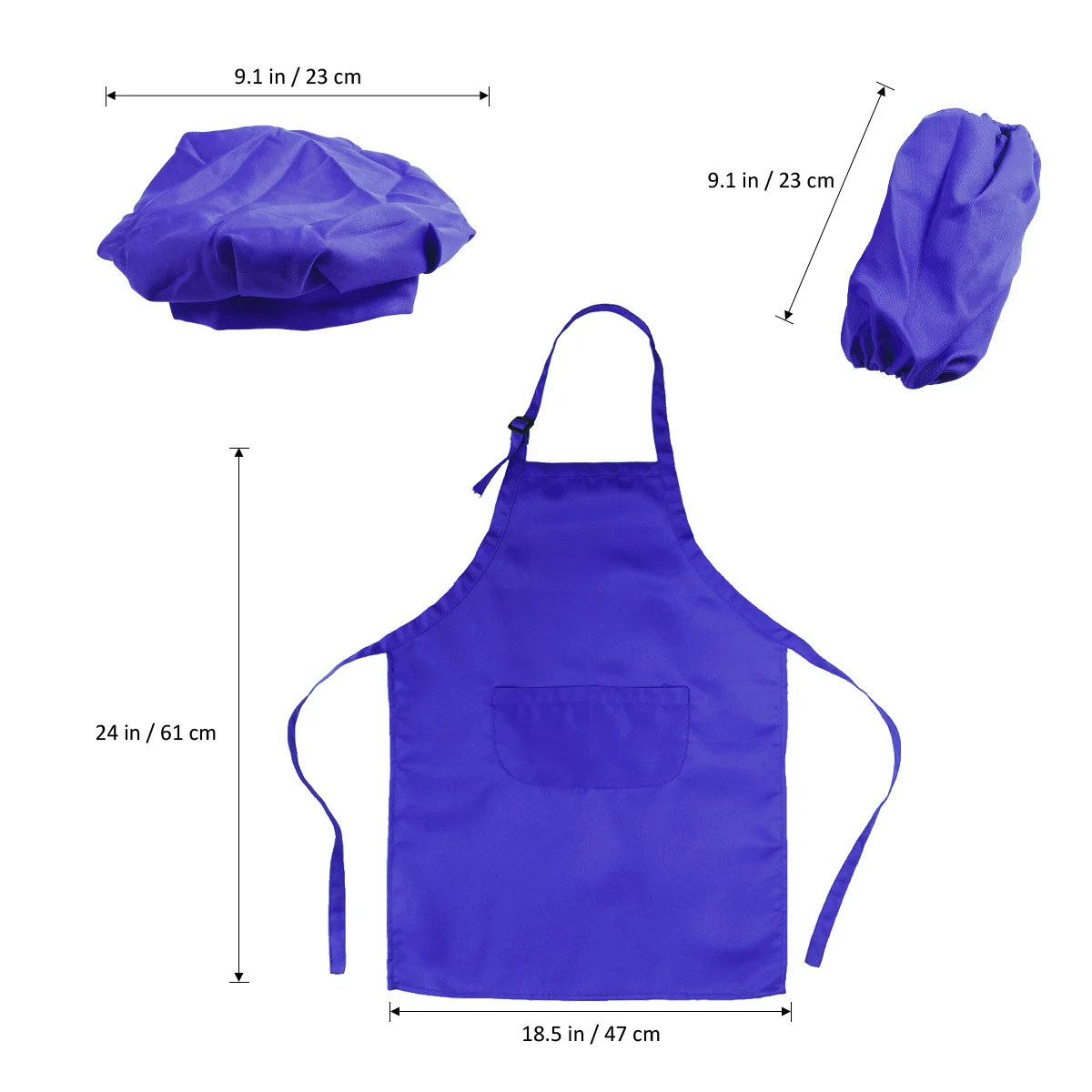 Kids Chef Kitchen Playset Blue Includes Chef Hat Apron Suitable for Cooking Baking Painting Decorating Party