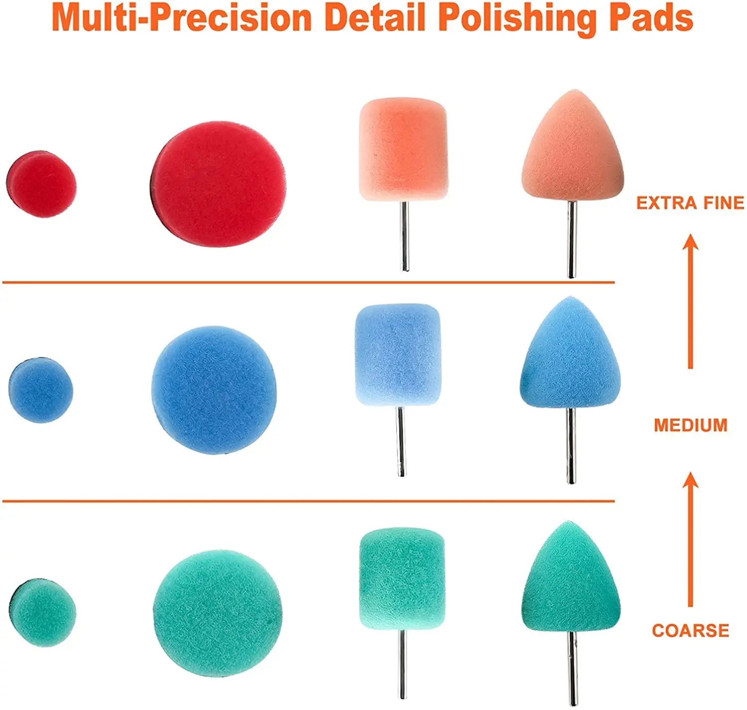 Mini Buffing Polishing Pads 24pcs Car Detailing Drill Polish Pads Sponge Buffing Wheels Kit for Detailing Waxing Rotary Tools