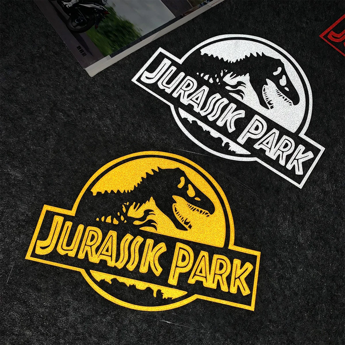 Jurassic Park Dinosaur Reflective Moto Stickers Decor Motorcycle Body Windshield Helmet Fuel Tank Waterproof Accessories Decal