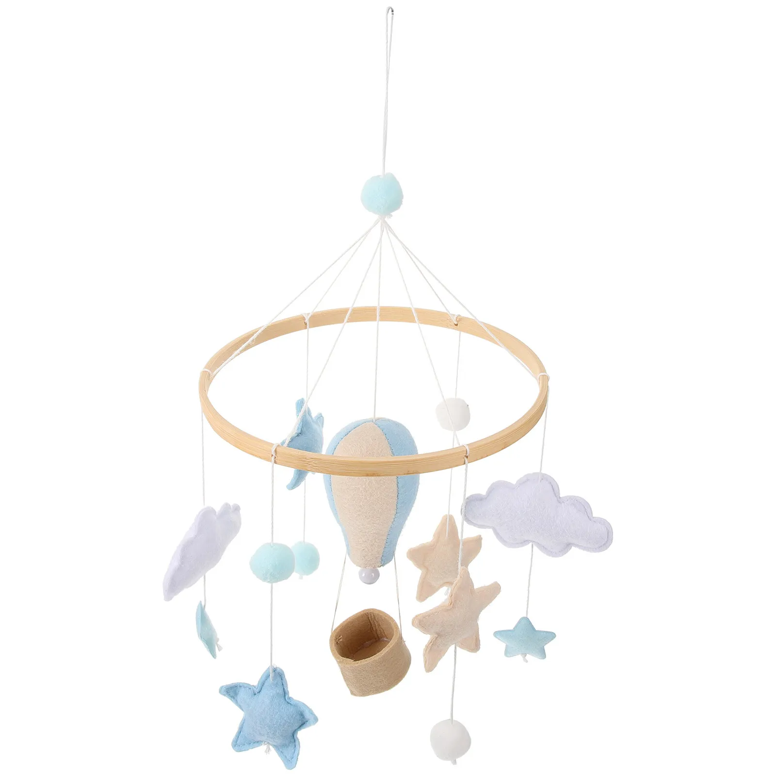 

Adorable Cloud Theme Crib Mobile Featuring Colorful Felt Balls Hanging Ornament for Toddler Nursery Room Decor and Baby Soothing