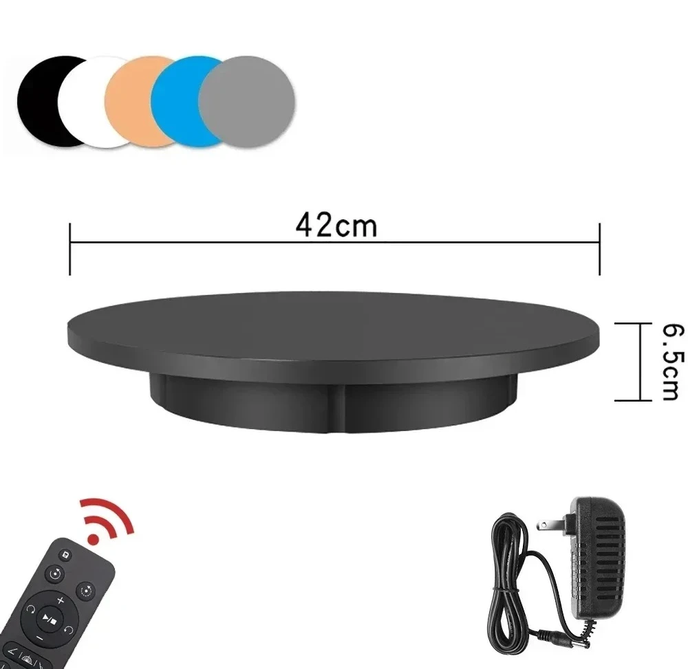 42CM Electric Turntable 3D Scanning Photography Display Stand Rotating Table Remote Control Speed Direction Load-Bearing 100KG