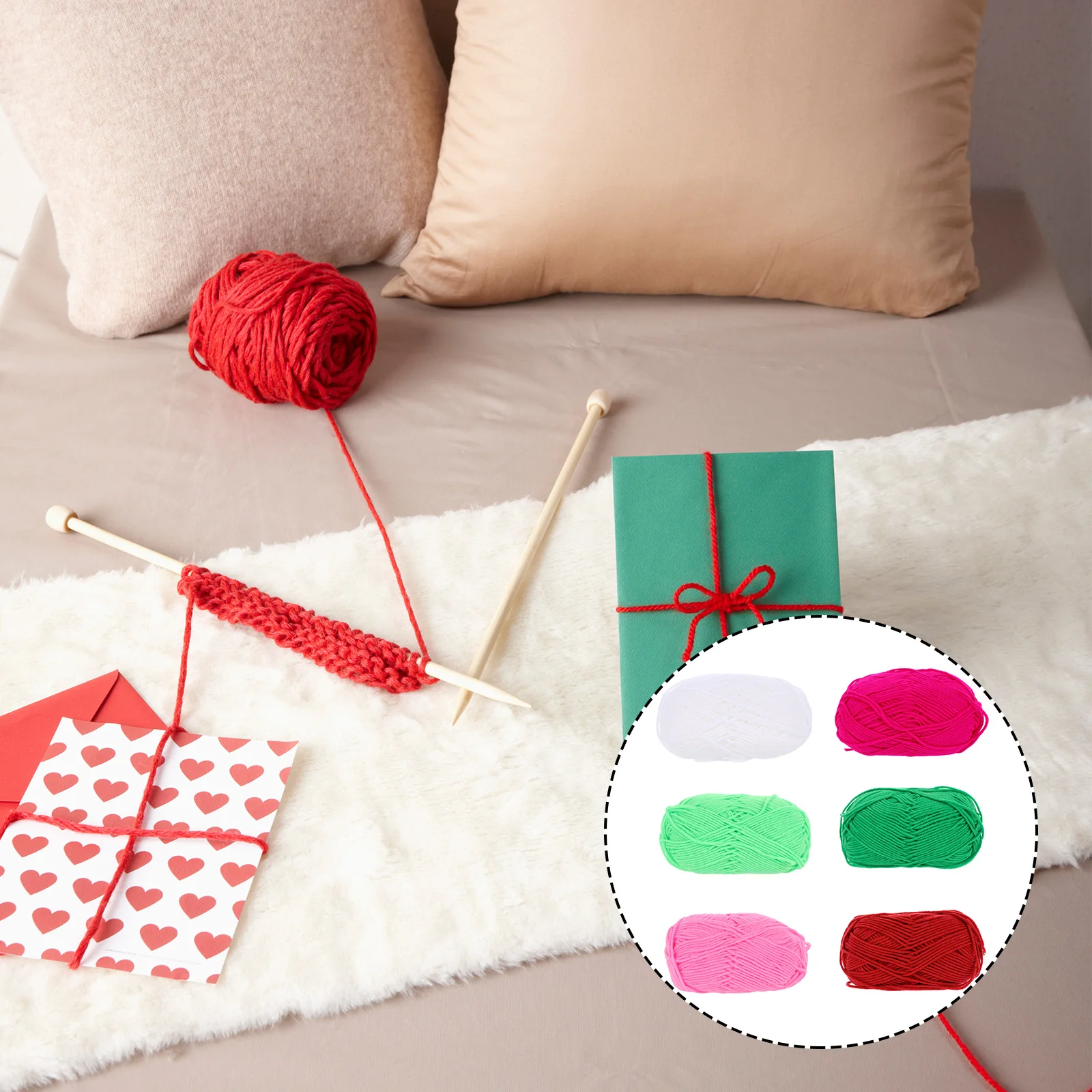 

6 Rolls Baby Combed Cotton Thread Woolen Yarn Knitting Hand Woven Cloth DIY Supplies Household