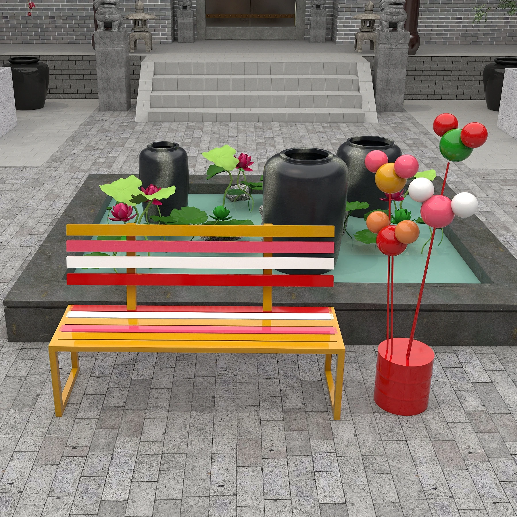 Ins Korea Outdoor, Bench Park Bench Milk Tea Coffee Shop Rest Bench Shopping Mall Xiaomi Qi Rainbow Seat Chair