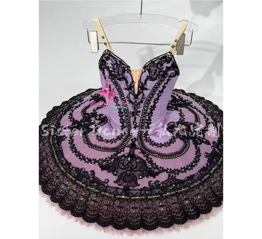 2024 New Black and purple Venice Carnival stage dress high-end private custom adult children competition dress women's costume