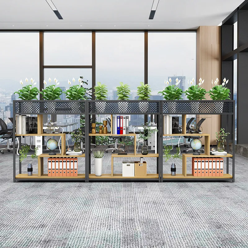 Office partition shelf wrought iron screen fence catering booth fence industrial style low partition flower stand living room