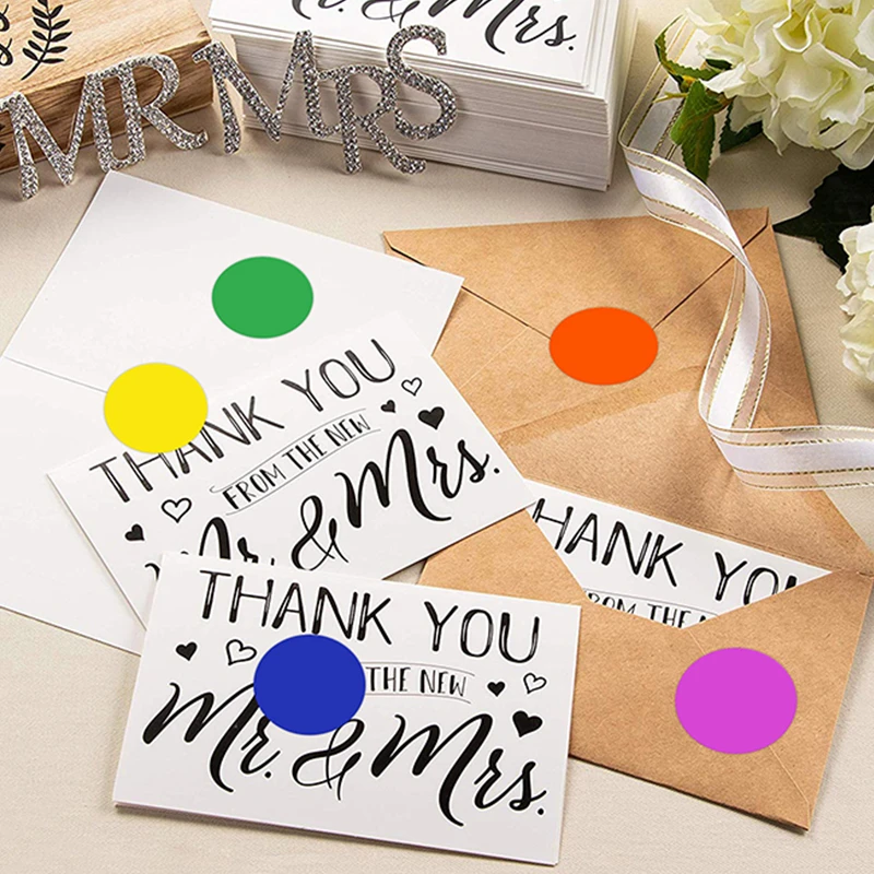 Rodada Em Branco Handmade Papel Adesivos, Etiqueta Scrapbooking, Marca Etiqueta, Preto, Branco, Rosa, Presente Do Partido, 500Pcs, 1"