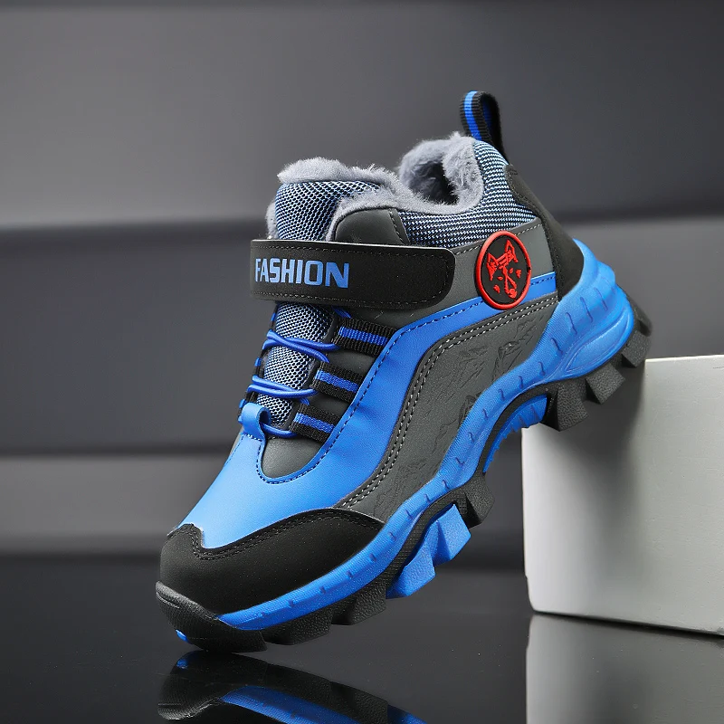 

Children's Winter Boots Boys Girls Waterproof Mountain Climbing Shoes Plush Warm Kids Casual Snow Ankle Boots Teen Winter Shoes