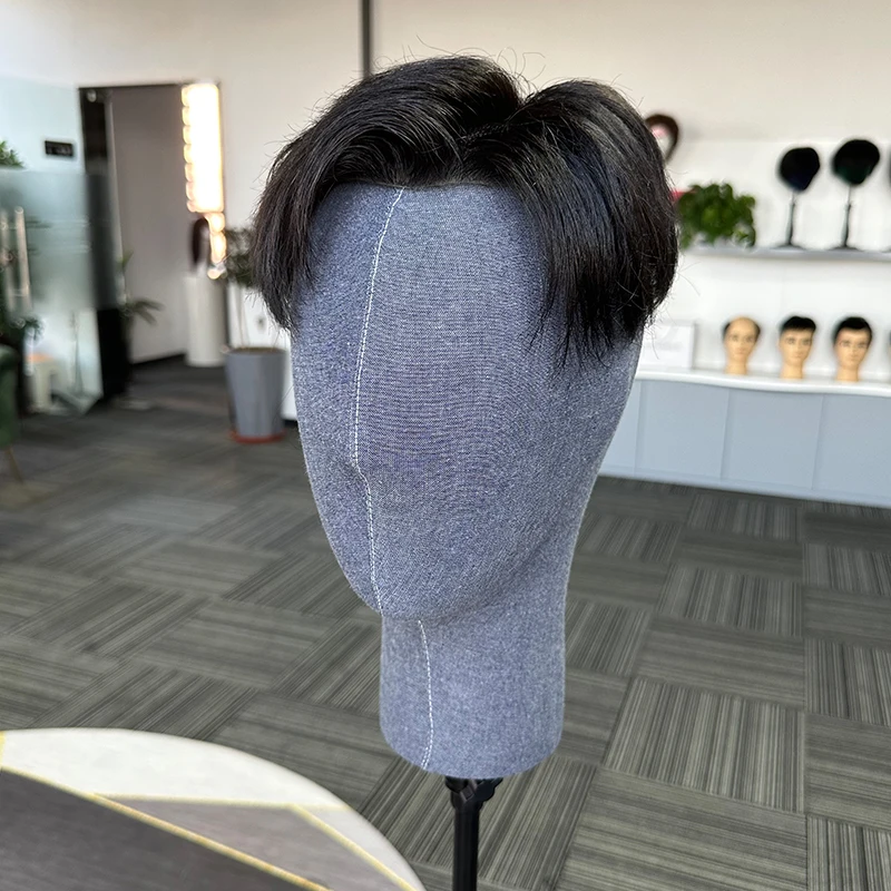 Hair Toupee Hair Men Lace With PU Around Natural Human Hair System Natural Straight Men's Replacement System Male Hair Loss Unit